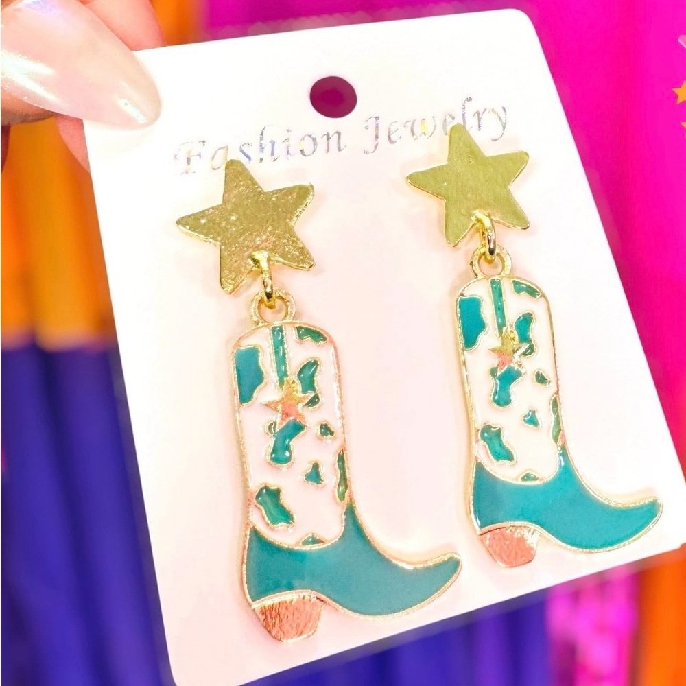 Star and Boot Dangle Earrings